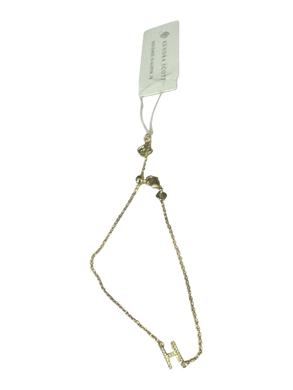 NWT Kendra Scott Gold Initial H Pendant bracelet 14k gold over brass